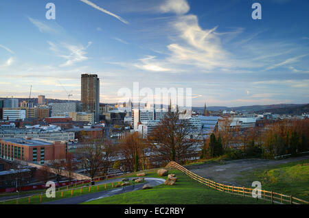 UK,South Yorkshire,Sheffield,City Skyline From Cholera Monument Grounds Stock Photo