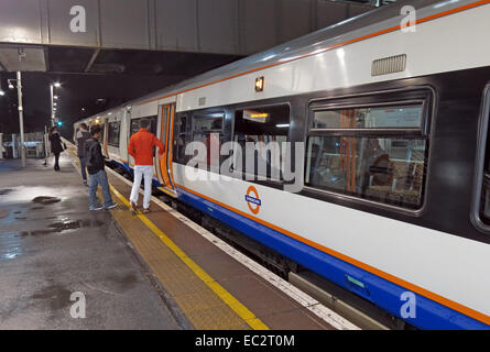 Clapham Junction Railway station at Night,London Overground Stock Photo