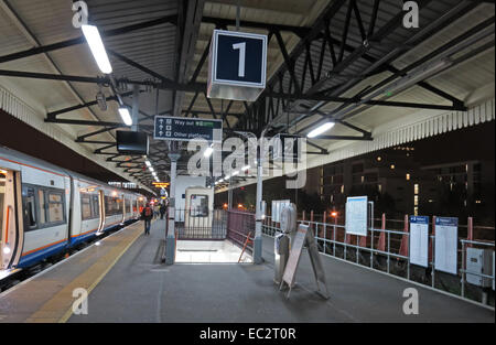 Clapham Junction platform One at night, London, England, UK Stock Photo