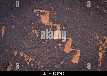 ancient petroglyphs found in the base of the Glen Canyon in Arizona Stock Photo