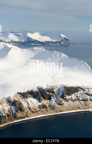 Aerial view of Aleutian Islands Stock Photo