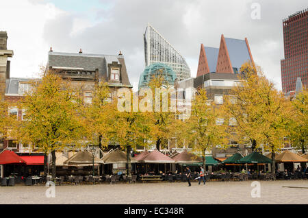 THE HAGUE, NEDERLANDS - OCTOBER 23, 2013: Skyline of The Hague with its modern ministries; on October 23, 2013, The Hague, Nethe Stock Photo