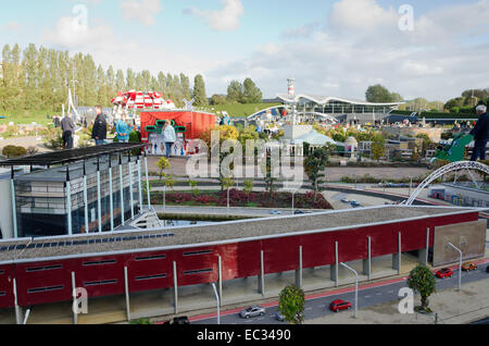 THE HAGUE, THE NETHERLANDS - OCTOBER 23, 2013: Madurodam, miniature city  with architecture and typical Dutch scenes on a scale Stock Photo