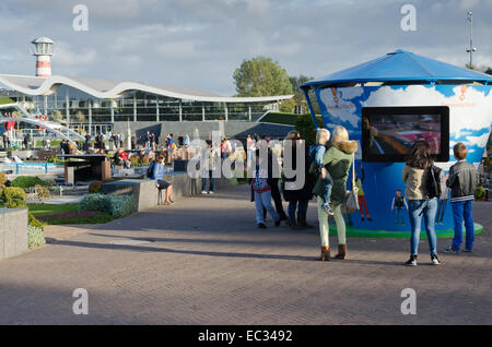 THE HAGUE, THE NETHERLANDS - OCTOBER 23, 2013: Madurodam, miniature city  with architecture and typical Dutch scenes on a scale Stock Photo