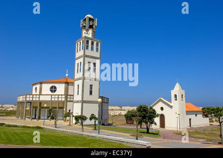 Costa Nova church, Aveiro, Beiras region, Portugal, Europe Stock Photo