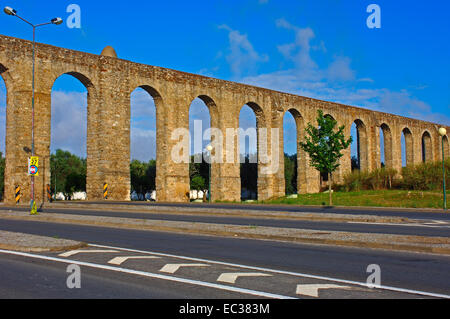 Água de Prata Aqueduct, Évora, UNESCO World Heritage Site, Alentejo, Portugal, Europe Stock Photo