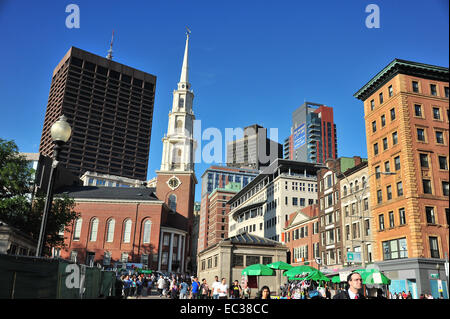City view with Park Street Church, Boston, Massachusetts, United States Stock Photo