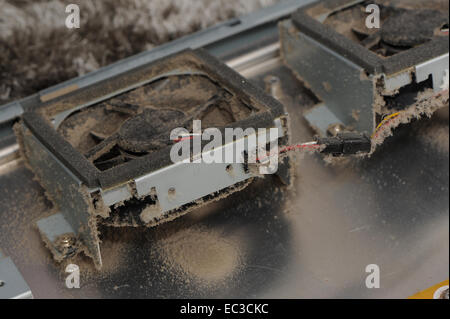 Dust accumulation inside electronic equipment Stock Photo