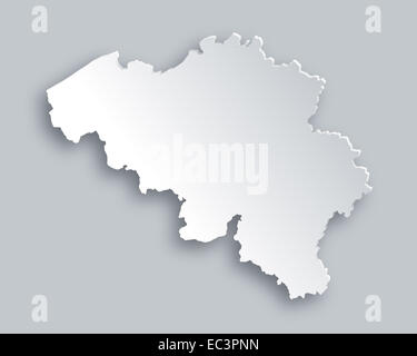 Belgium 3D map Geography Cartography and topology on black and white 3D ...