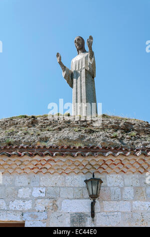 Huge stone sculpture of Christ of Otero in Castile and Leon, Palencia, Spain. Europe. Stock Photo