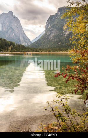 Lago di Dobiacco, Toblacher See inDolomite Alps, Italy, Europe Stock Photo