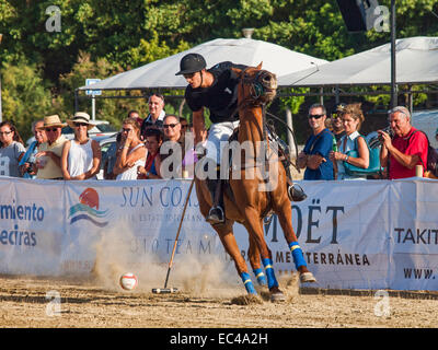 ALGECIRAS SPAIN -JULY 18 2014 First international beach polo tournament in Algeciras.Argentina versus England. the british Stock Photo