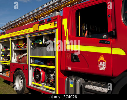 A fire engine showing all its equipment stowed on board Stock Photo