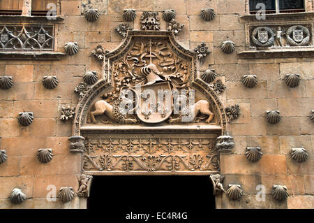 Casa de las Conchas Salamanca ( public library )   Salamanca town ( Castile and Leon ) Spain Spanish ( House of the Seashells ) Stock Photo