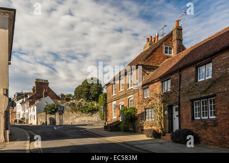 Part of Maltravers Street, Arundel, West Sussex, southern England. Stock Photo