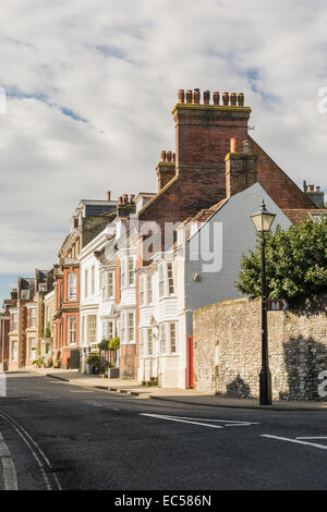 Part of Maltravers Street, Arundel, West Sussex, southern England. Stock Photo