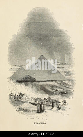 Great Pyramid of Giza, one of the Seven Wonders of the Ancient World, illustration by William Harvey. See description for more information. Stock Photo