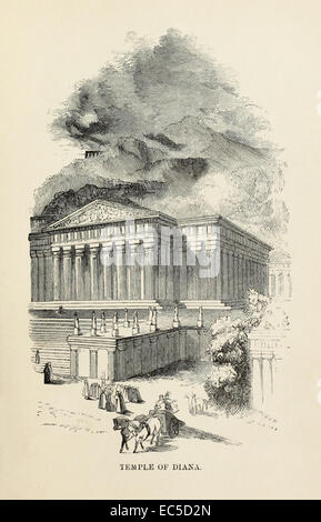 Temple of Diana, one of the Seven Wonders of the Ancient World, illustration by William Harvey. See description for more information. Stock Photo