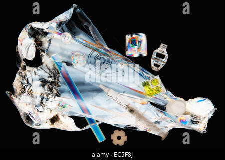 Translucent objects in polarized light Stock Photo