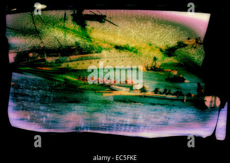 Light Graphic Scan of a burned color slide Stock Photo