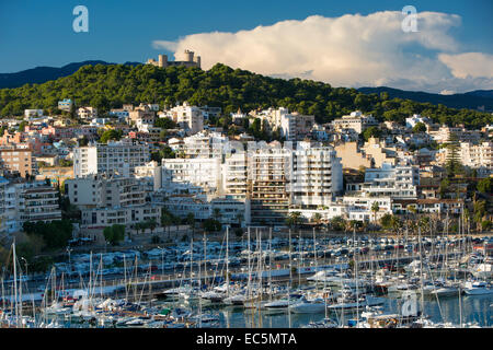 El Castillo de Bellver overlooking the city of Palma de Mallorca, Spain Stock Photo