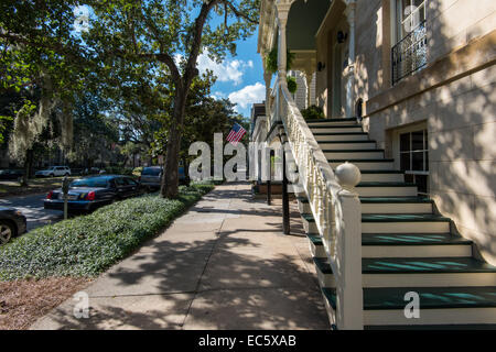 Traditional residential architecture in Savannah, GA Stock Photo