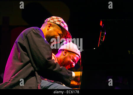 JASON MORAN plays a duet with the ROBERT GLASPER EXPERIMENT on the main stage at the MONTEREY JAZZ FESTIVAL Stock Photo