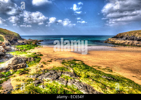 Poldhu beach south Cornwall England UK on the Lizard Peninsula between Mullion and Porthleven west of Goonhilly Stock Photo