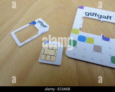 SIM card for GiffGaff UK mobile phone network cellphone Stock Photo - Alamy