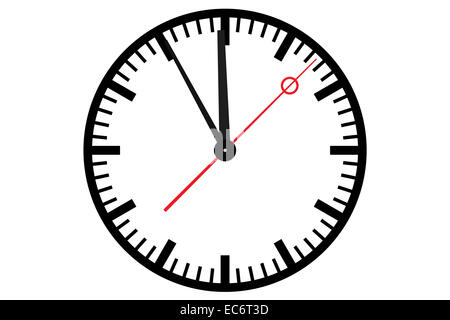 Clock face showing time 5 Five o clock 0500 1700 hrs Stock Photo ...