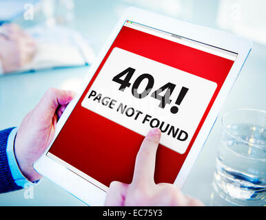 Man Using Digital Tablet Page Not Found Stock Photo