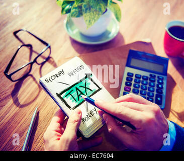 Businessman Tax Economy Refund Money Concept Stock Photo