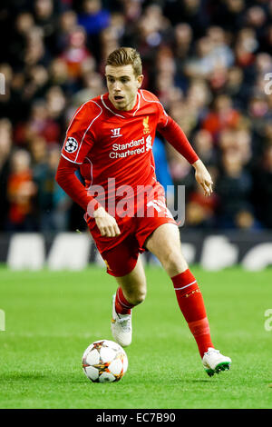 Jordan Henderson (Liverpool), DECEMBER 9, 2014 - Football / Soccer : Jordan Henderson of Liverpool during the UEFA Champions League Group Stage match between Liverpool and FC Basel at Anfield in Liverpool, England. (Photo by AFLO) Stock Photo