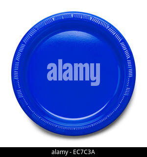 Empty Plate Top View Isolated on White Background. Stock Photo