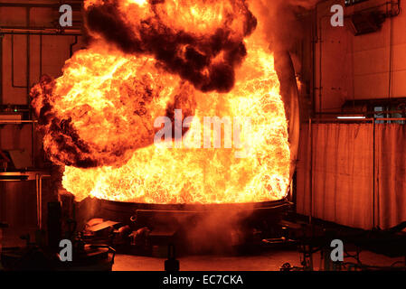 Workpieces are being cooled down in a hardening shop Stock Photo