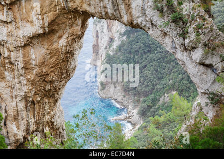 Natural Arch, Capri, Campania, Italy Stock Photo