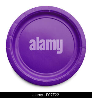 Empty Plate Top View Isolated on White Background. Stock Photo