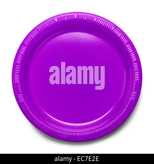 Empty Plate Top View Isolated on White Background. Stock Photo