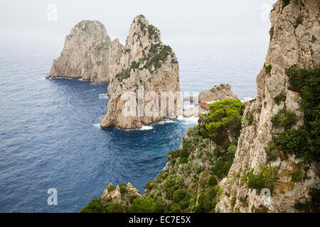 Faraglioni rocks, Capri, Campania, Italy Stock Photo
