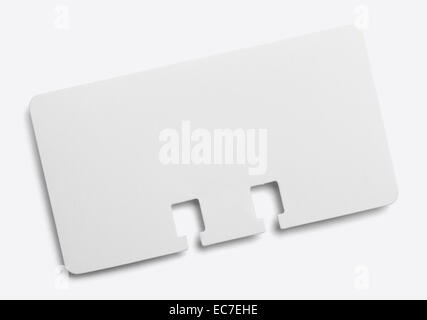 Blank Business Directory Card Isolated on White Background. Stock Photo