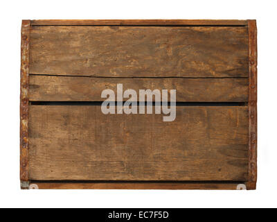 Old Wood Sign with Copy Space Isolated on White Background. Stock Photo