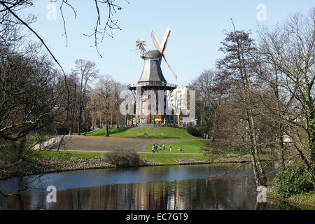 The Mill on the Wall is a windmill in the ramparts of the city of Bremen. Since 1953 they is listed as a single monument in the national monument list of the Free Hanseatic City of Bremen. Photo: Klaus Nowottnick Date: March 23, 2012 Stock Photo