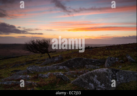 Sunset from Sharptor on Bodmin Moor Stock Photo