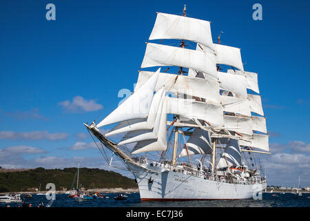 Tall ship Dar Mlodziezy at the Falmouth Tall Ships Regatta Stock Photo