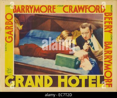 Grand Hotel is a 1932 American drama film directed by Edmund Goulding, based on the 1930 play of the same title which was adapted from the 1929 novel Menschen im Hotel by Vicki Baum. Starring Greta Garbo, John Barrymore and Joan Crawford. Stock Photo