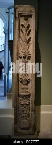 Marble pilaster.  Probably once part of the richly decorated façade of a Roman building from western Turkey.  From the same building as the pilaster displayed opposite.  Roman, AD 175-225. Stock Photo