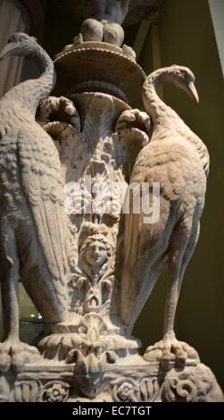 Marble candelabra given by Sir Roger Newdigate, member of Parliament for the University of Oxford between 1775-1780.  They were bought by him from Giovanni Battista Piranesi, in whose workshop they had been restored, during his visit to Italy. Stock Photo