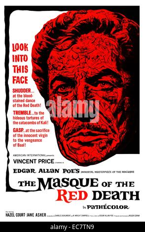 The Masque of the Red Death is a 1964 British horror film starring Vincent Price in a tale about a prince who terrorizes a plague-ridden peasantry while merrymaking in a lonely castle with his jaded courtiers. The film was directed by Roger Corman and was based upon the 1842 short story of the same name by American author Edgar Allan Poe. Stock Photo