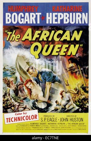 The African Queen is a 1951 adventure film adapted from the 1935 novel of the same name by C. S. Forester. The film was directed by John Huston and stars Humphrey Bogart and Katharine Hepburn. Stock Photo