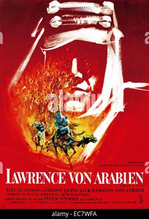 Lawrence of Arabia is a 1962 British epic adventure drama film based on the life of T. E. Lawrence. It was directed by David Lean and stars Peter O'Toole in the title role. It is widely considered one of the greatest and most influential films in the history of cinema. Stock Photo